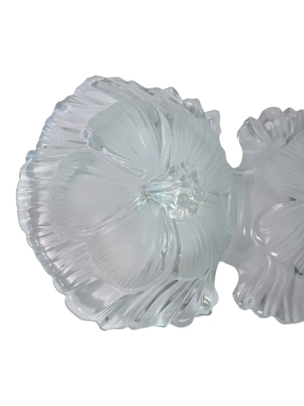 Mikasa Hibiscus Frost Divided Serving Tray Platter 13 Inch Frosted Glass Germany